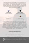 A description of the intention of each gemstone type. Amethyst is serenity, black agate is protection, rose quartz is love and tiger's eye is courage
