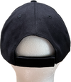 black baseball cap back view with adjustable velcro