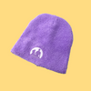 Purple beanie with white logo