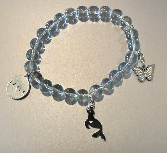 LAYLA BIRTHSTONE - BUTTERFLY & SEA LION BRACELET OF CLARITY: CRYSTAL QUARTZ