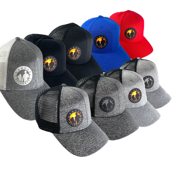  All trucker hats and red and blue baseball caps compiled in one photo