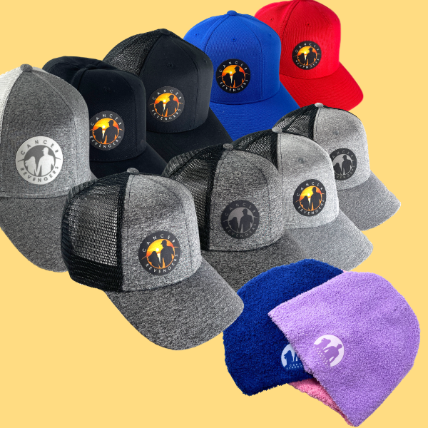  All trucker hats, red and blue baseball caps and beanies compiled in one photo